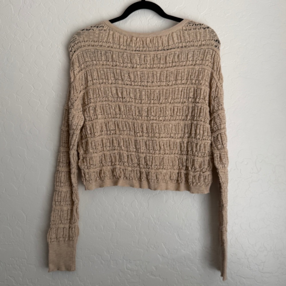 NWT Natural Life Women's Crop Sweater Cream Tan Small - Picture 3 of 10